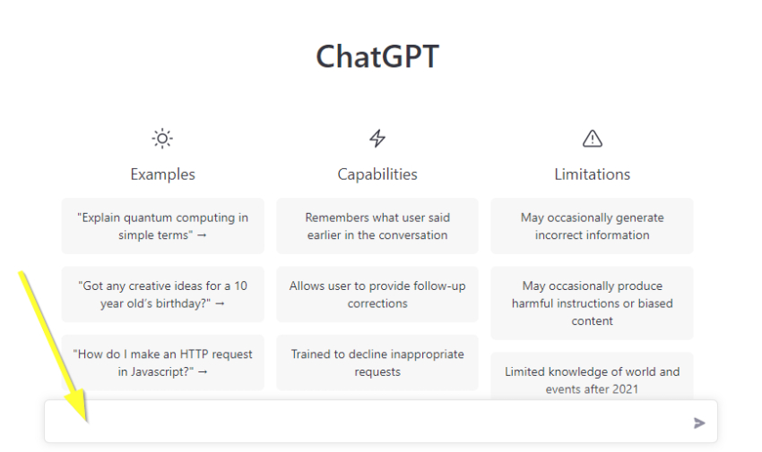 หน้าตาของระบบ ChatGPT